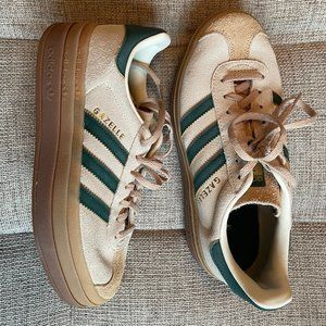 Adidas Gazelle Bold - Magic Beige Collegiate Green (Womens Size 6.5)